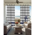 thumbnail image 4 of Anchor Gray Blackout Curtains 63 Inches Long for Bedroom, Modern Navy Blue White Striped Nautical Thermal Insulated Room Darkening Black Out Window Curtain Panels Grommet Drapes for Living Room, 4 of 8