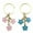 Pink&Blue, variant on 2Pcs Key Chain,Intricate Flower Carving Keychain Accessories,Meticulous Craft Process Cute Keychains for Women,Pink&Black
