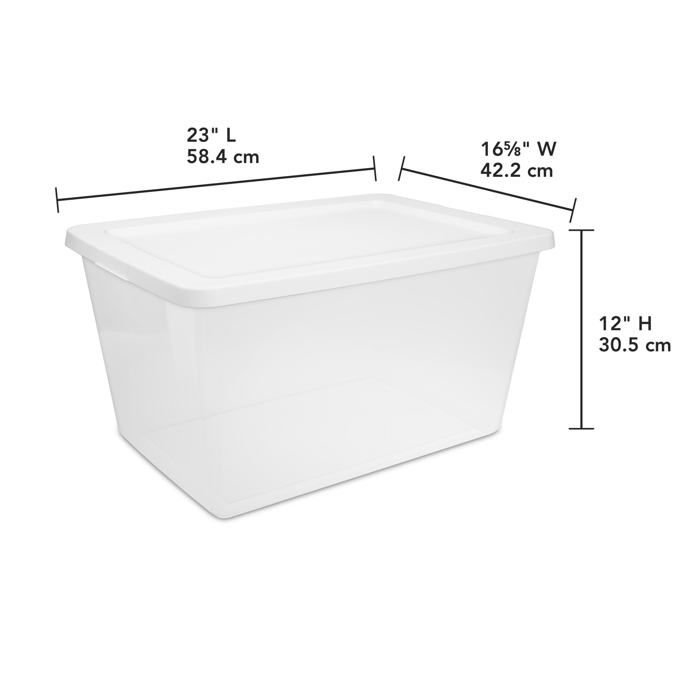 Sterilite 58 Quart Medium Storage Bin, Clear Plastic Storage