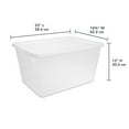 thumbnail image 2 of Sterilite Small Storage Bin, 58 Quart Clear Plastic Storage Container with Snap-On Lid, White, 2 of 10
