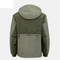 thumbnail image 4 of Lorytime Hoodies for Men Half Zip Stripe Color Block Sweatshirt Long Sleeve Drawstring Pullover with Pocket Tops Green, 4 of 9