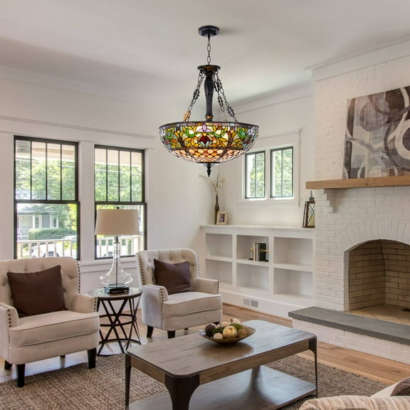 GMizon 20-inch Japanese pastoral style chandelier, 5-head living room chandelier, dining room and bedroom lighting fixture (multi-color)