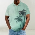 thumbnail image 2 of Dagegui Men's Collared Short Sleeve T-Shirts Palm Tree Graphic Tee Casual Crewneck T Shirts Summer Beach Vacation Tops Black L, 2 of 5
