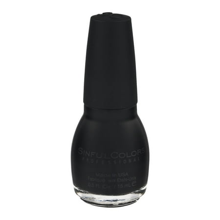SinfulColors Professional Nail Color 103 Black On Black, 0.5 FL (Best Matte Nail Polish)