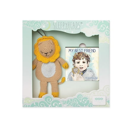 Banded Sleepyhead Collection Little Lion Sleepyhead Gift Set with Pacifier Holder Toy and "Best Friend" Board Book