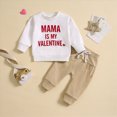 thumbnail image 2 of HCNTES Baby Boy Winter Clothes Toddler Kids Baby Boy Fall Outfits Valentine's Day Letter Print Long Sleeve Tops Pants Winter Clothes Sets Kids Valentine's Day Top Bottoms Pants Set Outfits, 2 of 8