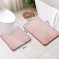 thumbnail image 2 of ComfiTime 2 Piece Bathroom Rugs Set – Thick Memory Foam, Non-Slip Bath Mat, Soft Plush Velvet Top, Ultra Absorbent, Small, Large & Long Rugs for Bathroom Floor, Mauve, 20*32 & Contour Rug, 2 of 11