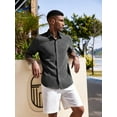 thumbnail image 3 of Coshow Mens Short Sleeve Casual Button Down Shirts Summer Dress Shirts, 3 of 3
