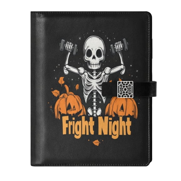 Premium Faux Leather Notebook - Refillable, Multi-Functional Organizer, 23.3x17cm, All-Season Use,Skull