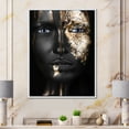thumbnail image 2 of Portrait of A African American Girl with Gold Makeup 24 in x 32 in Framed Photography Canvas Art Print, by Designart, 2 of 5