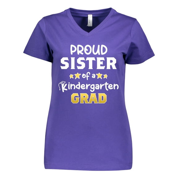 Inktastic Proud Sister of a Kindergarten Grad Women's V-Neck T-Shirt