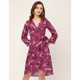 thumbnail image 2 of Moomaya Long Sleeve V Neck Wrap Printed Dress - Women's Stylish Wrap Dress, 2 of 9