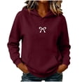 thumbnail image 2 of Maean Womens Sweatshirt Bow Printed Cute Pullover Long Sleeve Lightweight Loose Hoodies Sweatshirts with Pockets, 2 of 7