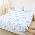 thumbnail image 3 of jejeloiu Blue Bowknot Bow Twin Sheet Sets,Cute Ribbon Bow Tie Bedding For Girl Teens 3-Piece, 3 of 7