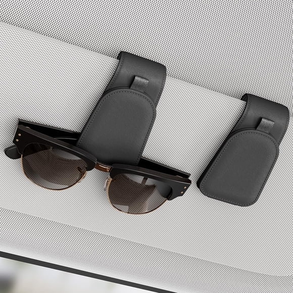 Soporte para gafas de sol Sotfamily para visera de coche, tela de gamuza, 2 paquetes