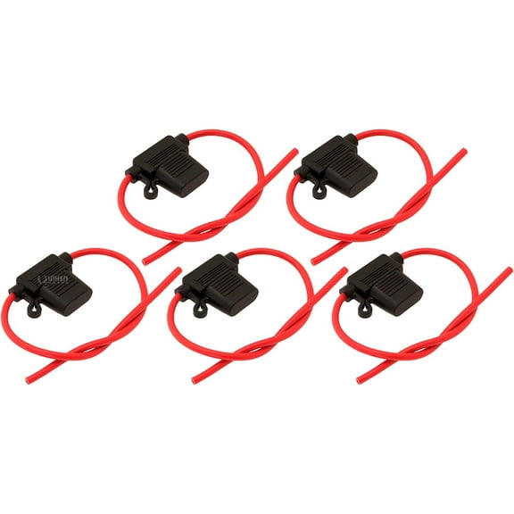 Vixen Horns 30A In-line Standard ATO Blade Fuse with Waterproof Holder - Bundle of five fuses VXA7030-5