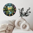thumbnail image 6 of Elegant Wall Clock with Scenic Nature Landscape Design 10-Inch Silent Wooden Wall Clock, Battery Operated (AA Batteries Not Included), Artistic Home Decor, 6 of 7