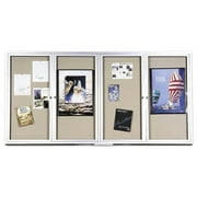 Deluxe Bulletin Board Cabinet w Hinged Door (4 Door/96 in. W x 48 in. H)