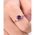 thumbnail image 6 of HeartsAndYou 2ct Natural Purple Amethyst Engagement Ring 14k SOLID Rose Gold Marquise Accent, 6 of 9