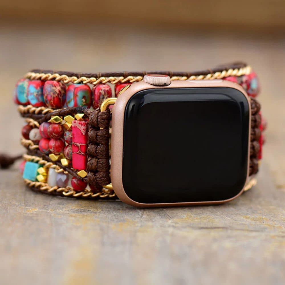 Watch Band Boho Natural Stone Watch Band for Apple,For iWatch Series 7 6 5 4 2 1 SE,Gift for Women and Men - Walmart.com