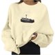 thumbnail image 2 of Puntoco Mujeres Moda Casual Estampado Cuello Redondo Suelto Manga Larga Tops Cortos Blusa Sin Capucha Sudaderas Puntoco Puntoco-306, 2 of 8