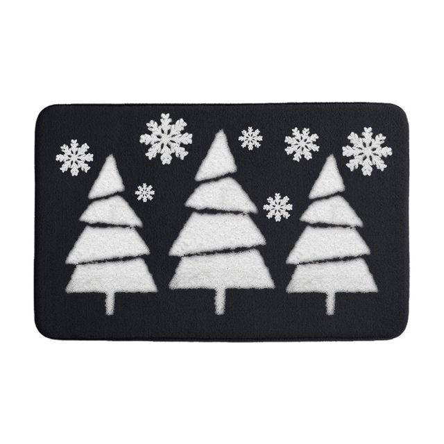 Qocolhg Outdoor Christmas Decorations Indoor, Christmas Rug Christmas Snowflake Rugs Christmas Tree Carpet Washable Non Slip Absorbent Easy Care Holiday Decor For LivingRoom Bath Door Festive Carpet