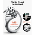 thumbnail image 3 of KFFKFF 1/8 Inch Wire Rope, 1000 ft Length, 316 Stainless Steel Wire Cable with Cutter, 1760 lbs Breaking Strength, 1 x 19 Strands Construction, 3 of 9