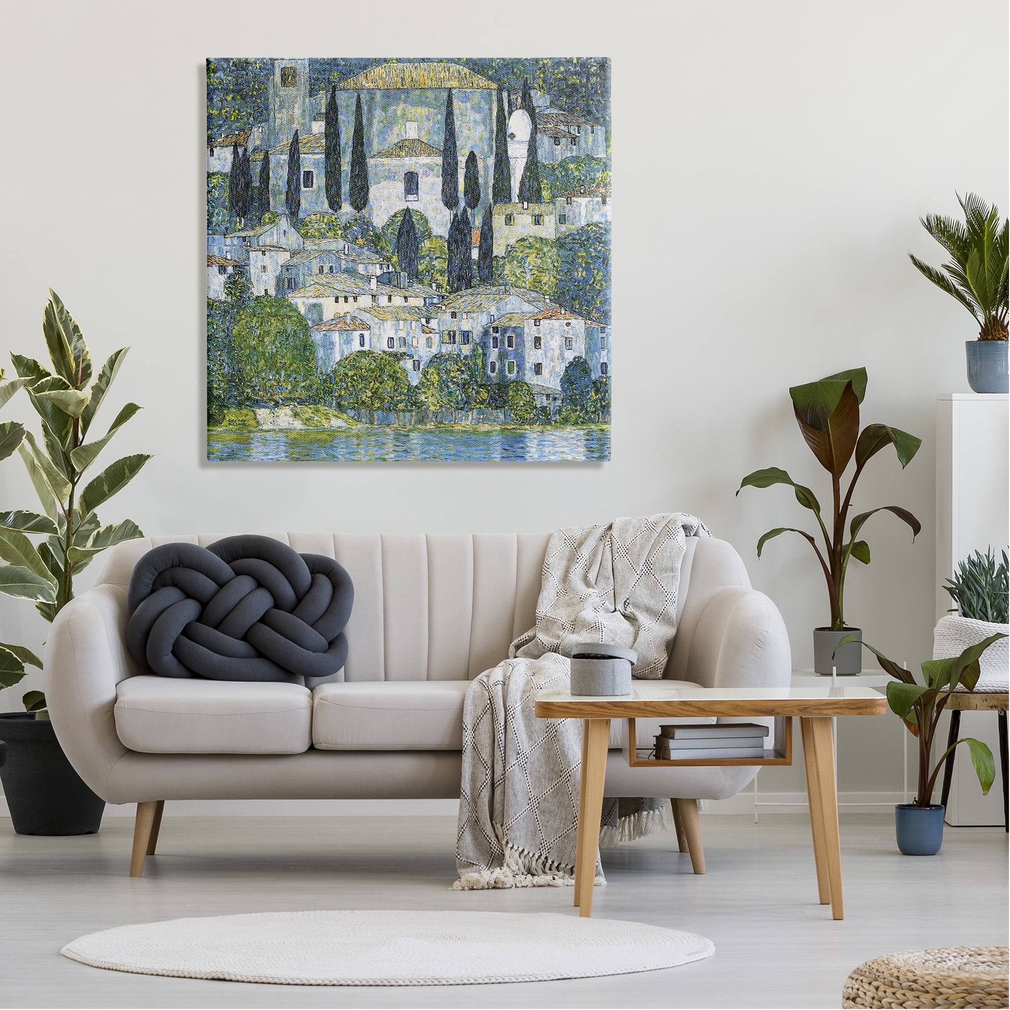 Stupell Industries Church in Cassone Klimt Travel & Places Painting Gallery Wrapped Canvas Art Print Wall Art, 36 x 36