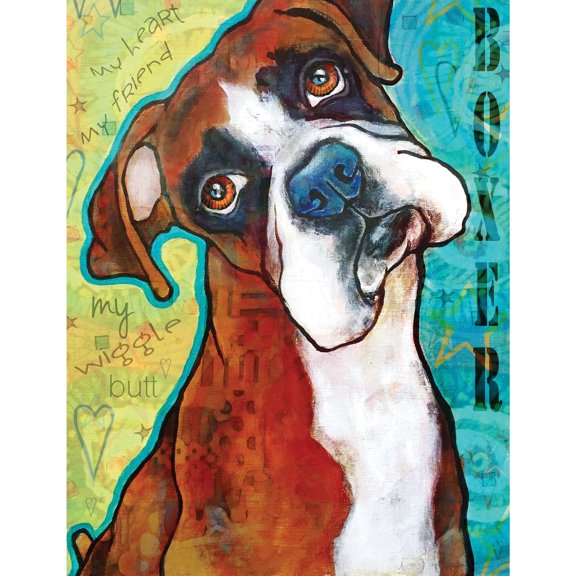 Marmont Hill "Boxer Pop Art" by Stephanie Gerace Painting Print on Wrapped Canvas