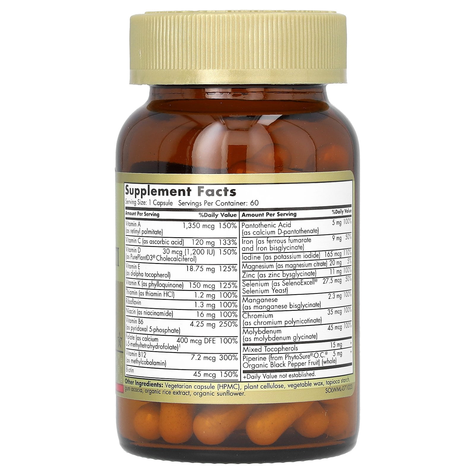 Solgar One Daily Women's Multivitamin, 60 Capsules