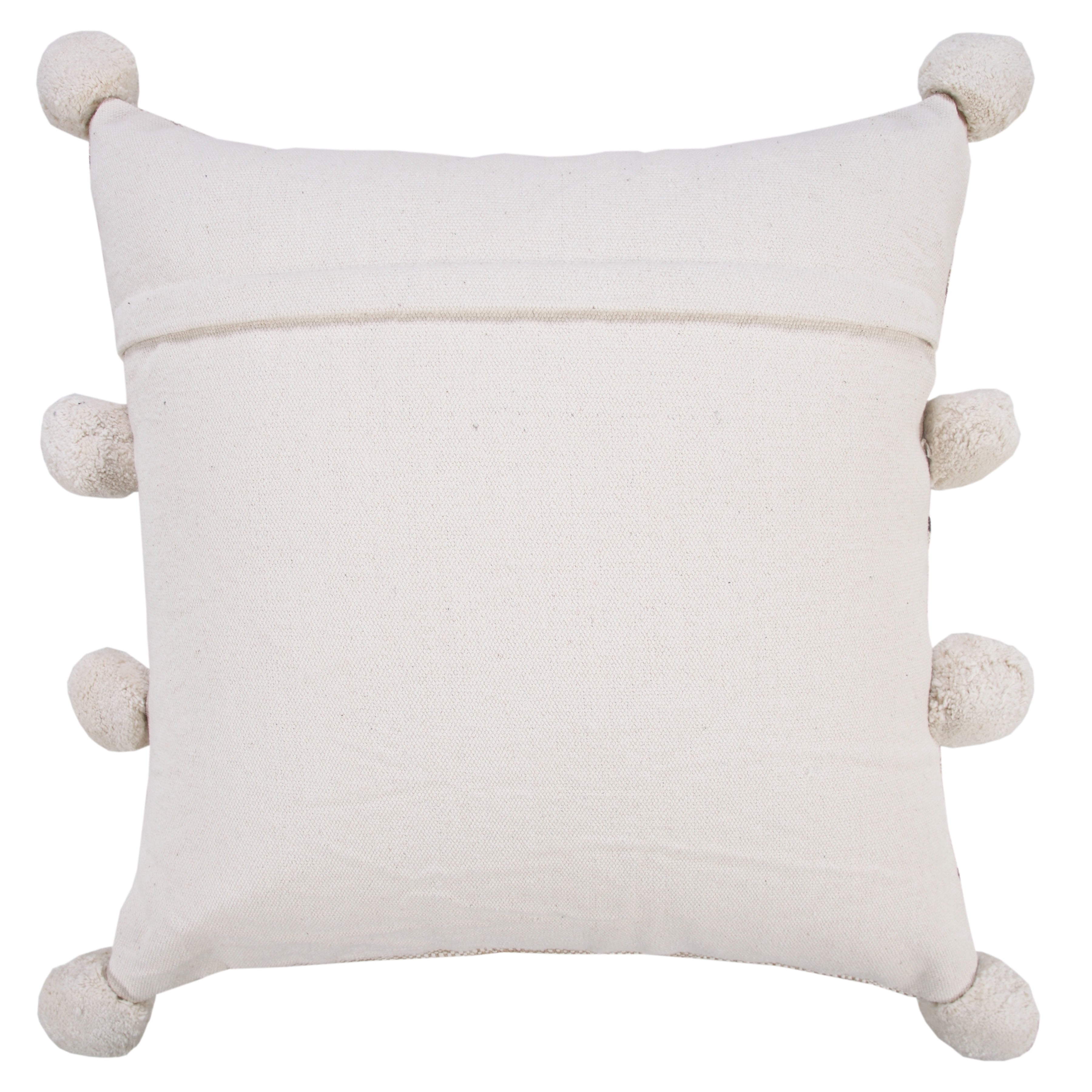 Harlow Hill Quade 20" x 20" Striped Jute Blend Adult Decorative Feather Filled Pillow, Beige/White/Black