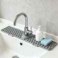 thumbnail image 7 of Topukaiba Silicone Sink Mat for Kitchen Faucet, Narrow Splash Guard Behind Faucet, Self Draining Countertop Protector, Easy to Clean for Kitchen Bathroom Vanity Sink Area,17.7"x4.2",Gray, 7 of 7