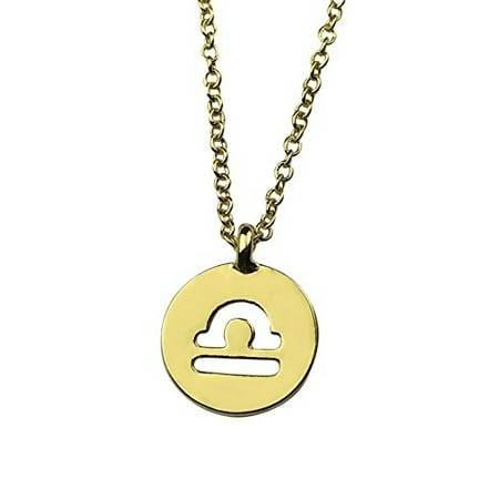 Celestial Sun Jewelry - Art Attack Goldtone Libra Horoscope Zodiac Sign Astrology Scales Air Venus Sun Galaxy Celestial Necklace