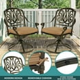 thumbnail image 2 of MEETWARM 9-Piece Outdoor Patio Dining Set for 8, All Weather Cast Aluminum Patio Funiture Table and Chairs Set- Large 64" Square Table and 8 Cushioned Swivel Rocker Chairs, 2.2" Umbrella Hole, Red, 2 of 8
