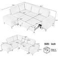 thumbnail image 2 of 88.2" Convertible Sleeper Sofa Bed with Storage Ottoman, L-Shaped Sectional Sofa with Cup Holder & Charging Stations, Pull Out Sofa Couch with Chaise for Living Room, Grey, 2 of 9