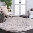 thumbnail image 2 of SAFAVIEH Iceland Issie Abstract Shag Area Rug, Ivory/Grey, 6'7" x 6'7" Round, 2 of 8