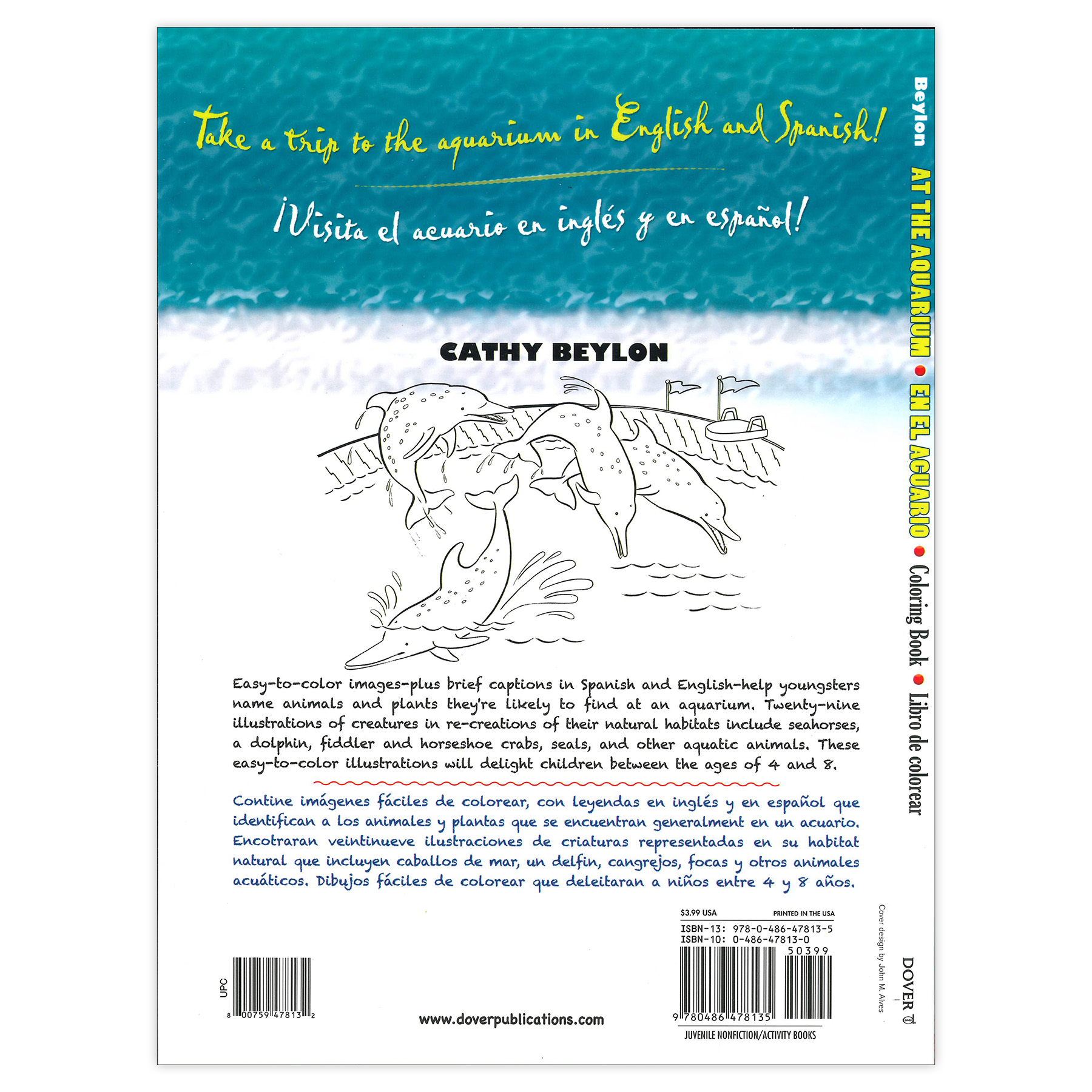 Dover Coloring Book At The Aquarium Coloring Book, Pack of 6