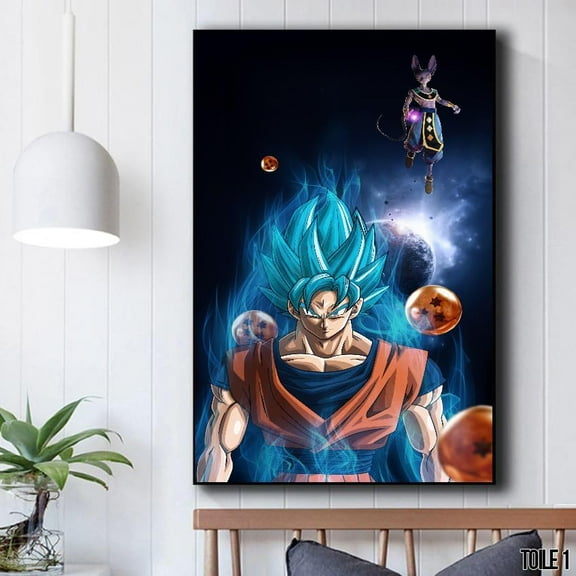 Canvas Poster Dragon Ball - Wall Decoration for Children's Room Girls or Boy - Sangoku Pattern - 12x15 inch Unframed