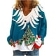 thumbnail image 2 of Cárdigan informal con estampado navideño para mujer, chaqueta con botones, blusa de poliéster, 2 of 5