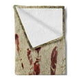 thumbnail image 2 of Horror House Soft Flannel Fleece Throw Blanket, Grunge Dirty Wall Bloody Hand Print Murky Palm Trace Victim Violence, Cozy Plush for Indoor and Outdoor Use, 70" x 90", Red Beige, by Ambesonne, 2 of 5