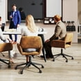 thumbnail image 3 of Homy Casa Ergonomic Office Chairs for Meeting Room Home Office, Brown Faux Suede, 3 of 10
