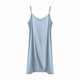 thumbnail image 4 of Aobny Women Plus Size Sleepwear Cotton Blue Loose Sleep Dress Short Sleeveless V-Neck Sleepwear for Women,XL, 4 of 5