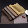thumbnail image 4 of Inyahome Round Table Placemats Wedge Placemat Set of 1/4/6 Non Slip Heat Resistant Woven Vinyl Table Mats Indoor Outdoor, 4 of 7