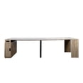 thumbnail image 5 of Lisonu Space-Saving Extendable Console to Dining Table with Leaf Storage and Power Outlet, Transforms from 24" to 118", Brown, 5 of 16
