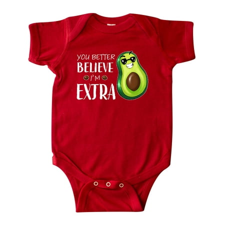 

Inktastic You Better Believe I m Extra Funny Avocado Gift Baby Boy or Baby Girl Bodysuit
