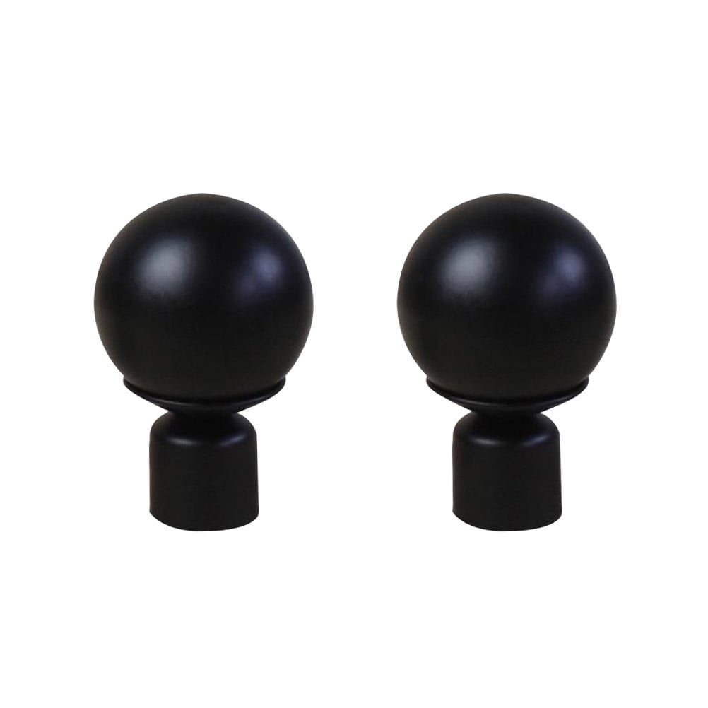 Homemaxs Curtain Rod Window Pole Head Cap Finials End Black Finials