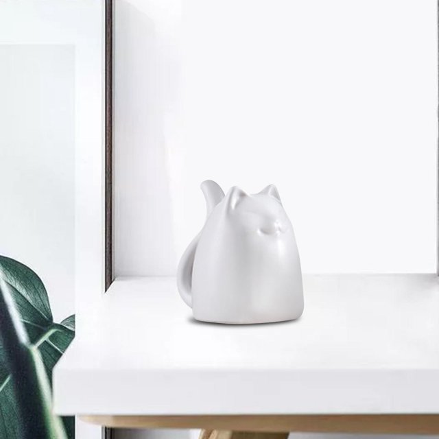 Figuras modernas de gatos, estatua de animales, adornos de escultura para sala de estar, porche, dormitorio, TV, armario, decoracis blanco Baoblaze estatua de gato
