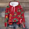 thumbnail image 2 of Towmus Women's Graphic Hoodies Oversized Sweatshirts Couple Cute 3D Santa Print Hooded Pullover Tops Cute Fall Clothes, 2 of 4