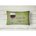 thumbnail image 2 of Carolines Treasures SB3067PW1216 Wine a little laugh a lot   Canvas Fabric Decorative Pillow  12H x16W multicolor, 2 of 3