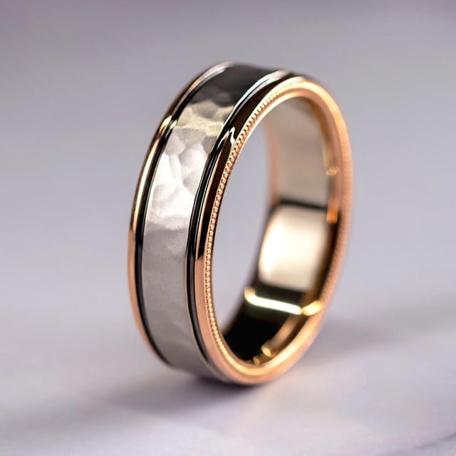 Anillo de tres piezas con circonitas brillantes con separación de color en oro rosa Wmkox8yii fajkfhkj3304